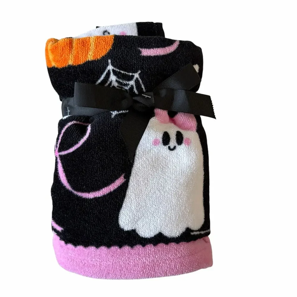 4pc Kassafina Coquette Halloween Towel Set- 2 Hand 2 Bath 100% Cotton NEW